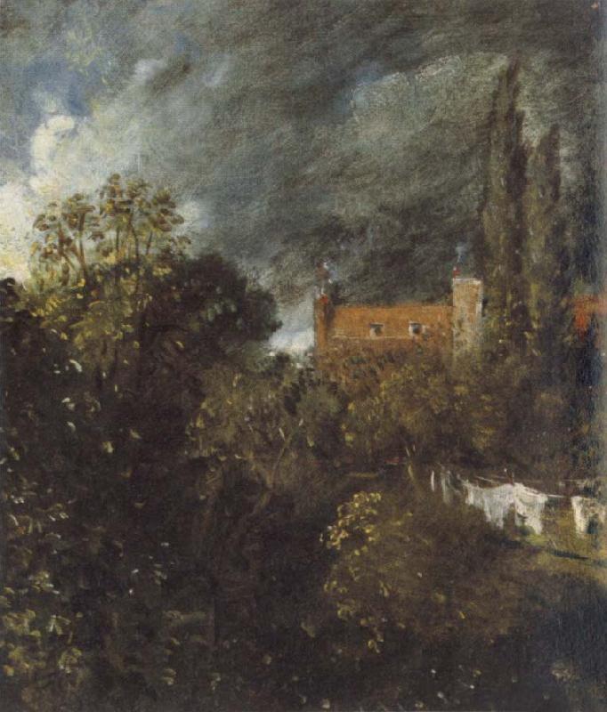 John Constable View in  Garden at Hampstead,with a Red House beyond China oil painting art